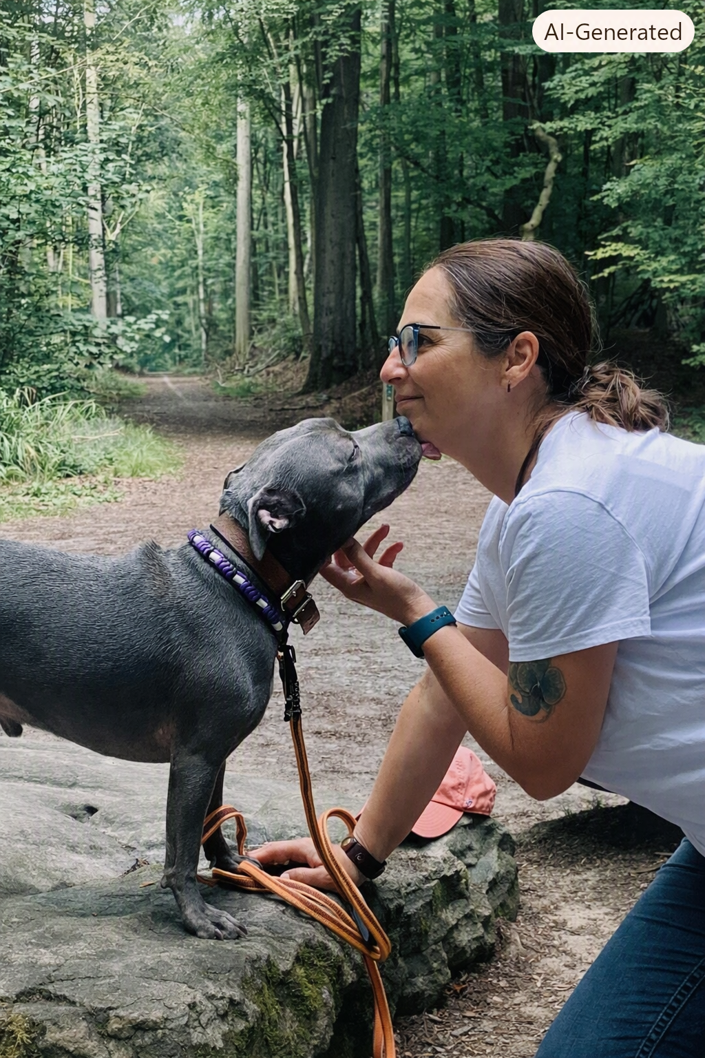 Heidi Daems samen met een hond bij Darko's in Willebroek
